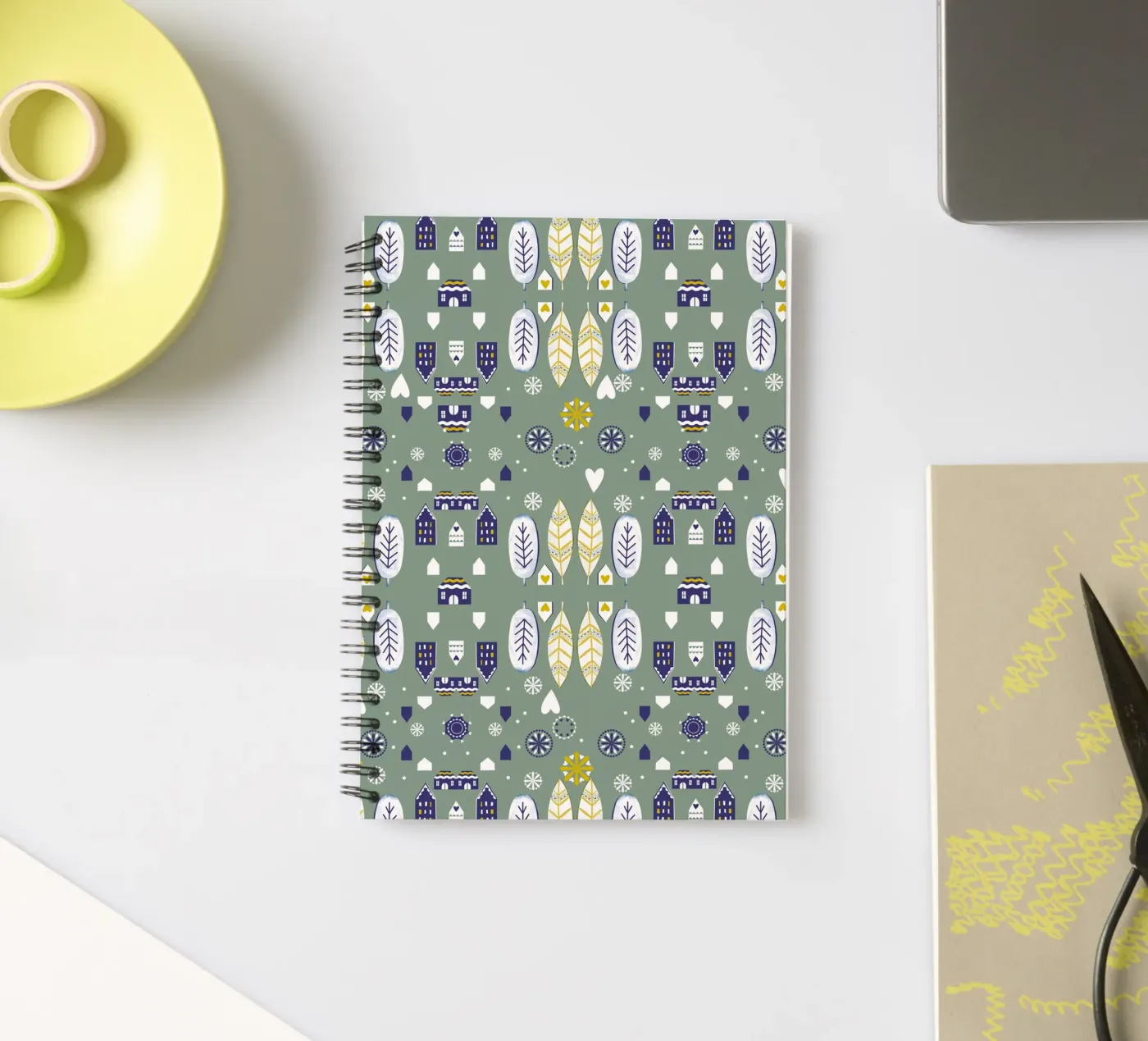 Scandi Pattern spiral notebook by Catherine Aguilar