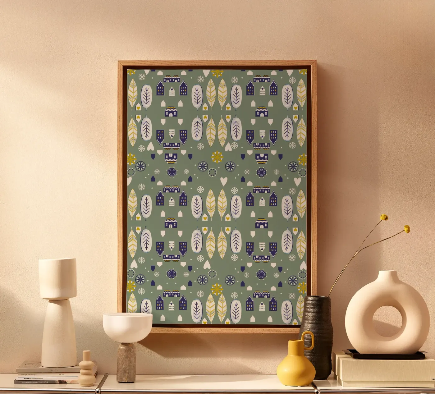 Scandi Pattern canvas van Catherine Aguilar
