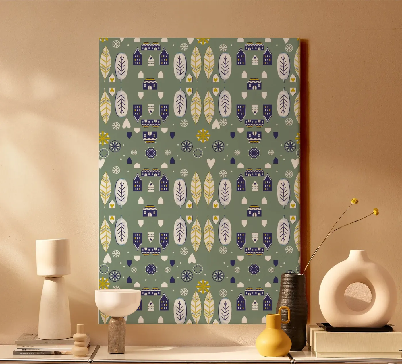 Scandi Pattern canvas van Catherine Aguilar