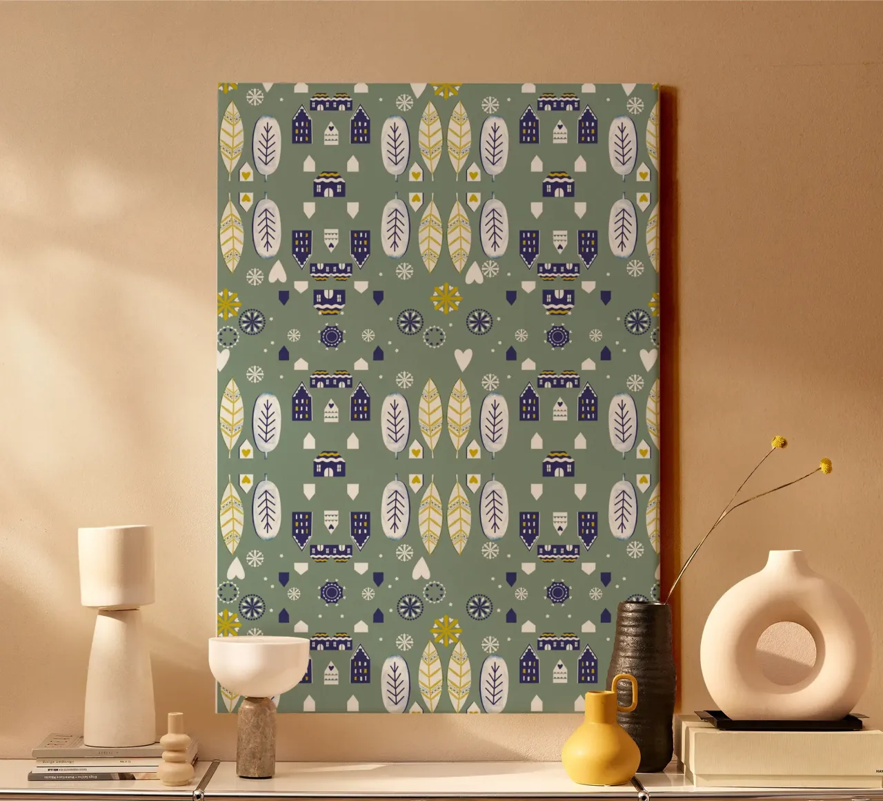 Scandi Pattern canvas by Catherine Aguilar