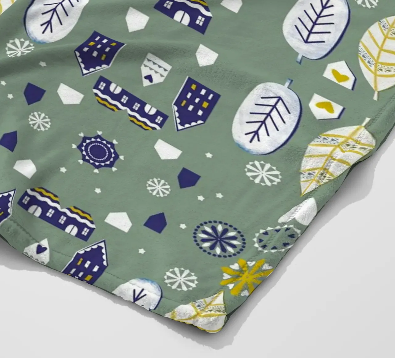 Scandi Pattern fleece blanket by Catherine Aguilar