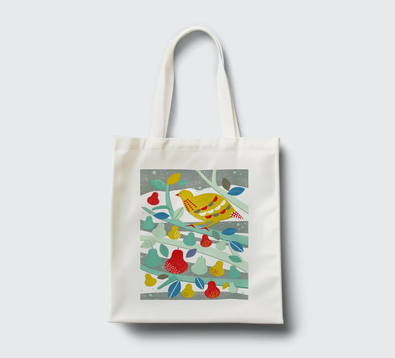 Partridge In A Pear Tree borsa in juta da Catherine Aguilar