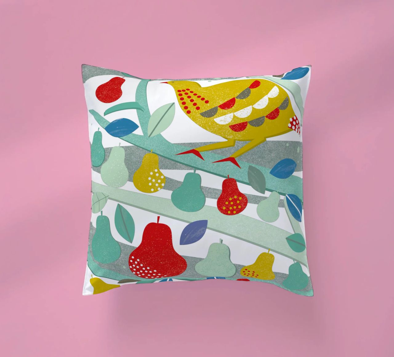 Partridge In A Pear Tree cuscino da Catherine Aguilar