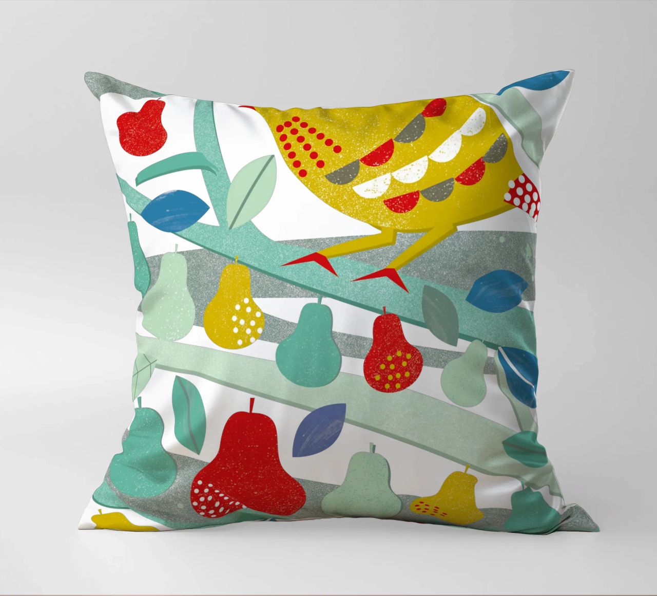 Partridge In A Pear Tree cuscino da Catherine Aguilar