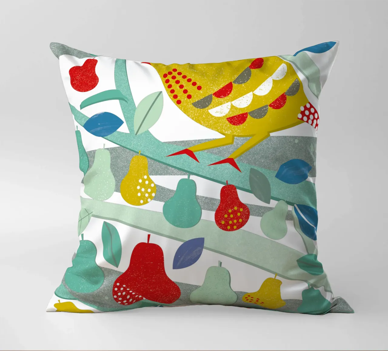 Partridge In A Pear Tree cuscino da Catherine Aguilar