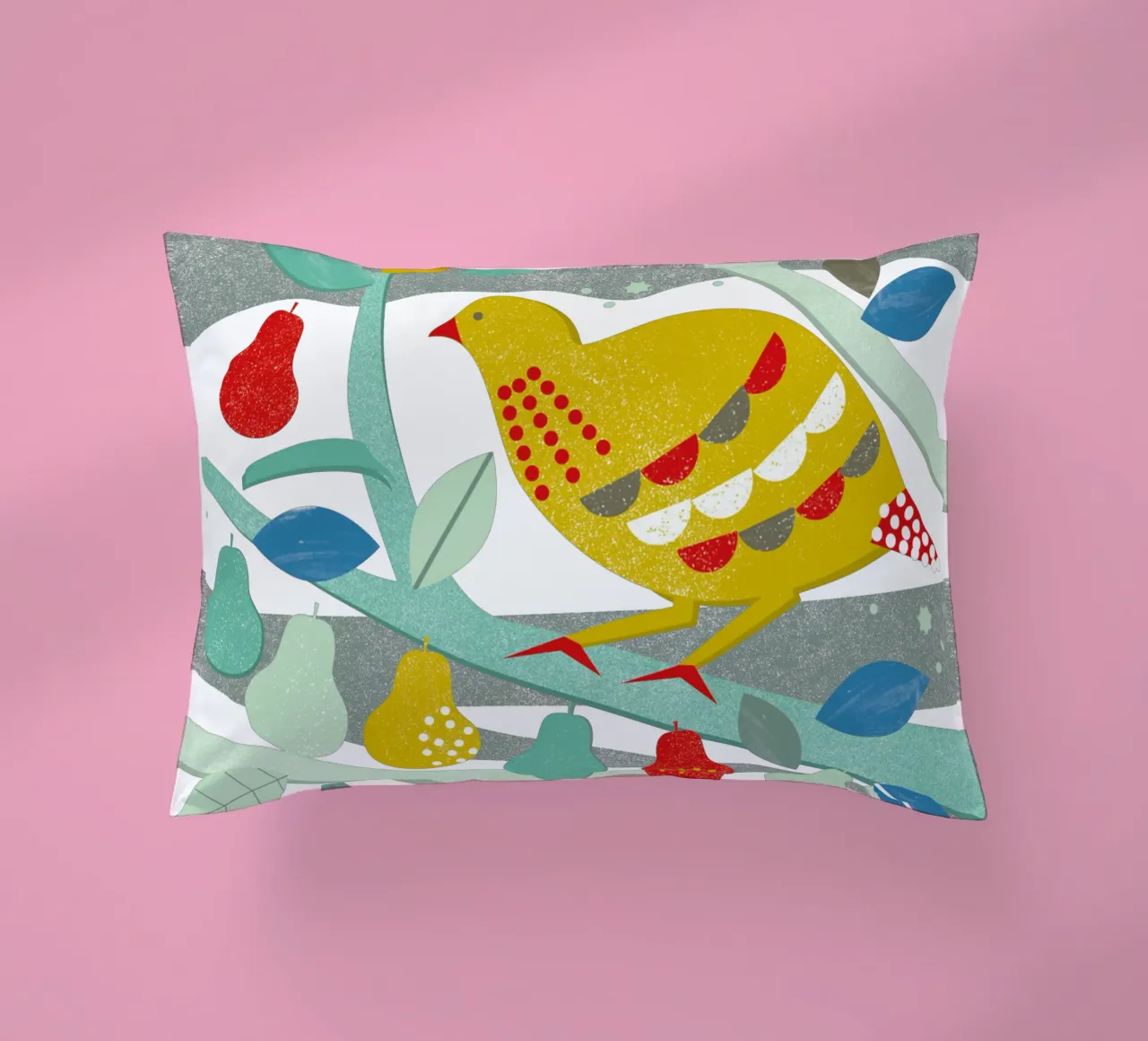 Partridge In A Pear Tree cuscino da Catherine Aguilar