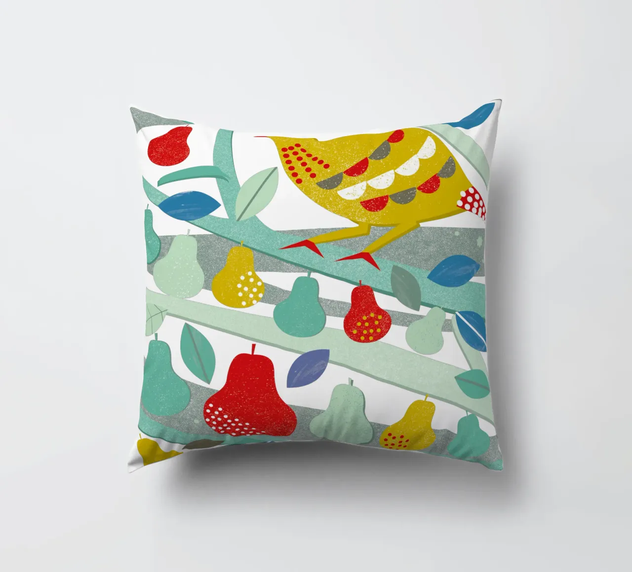 Partridge In A Pear Tree cuscino da Catherine Aguilar