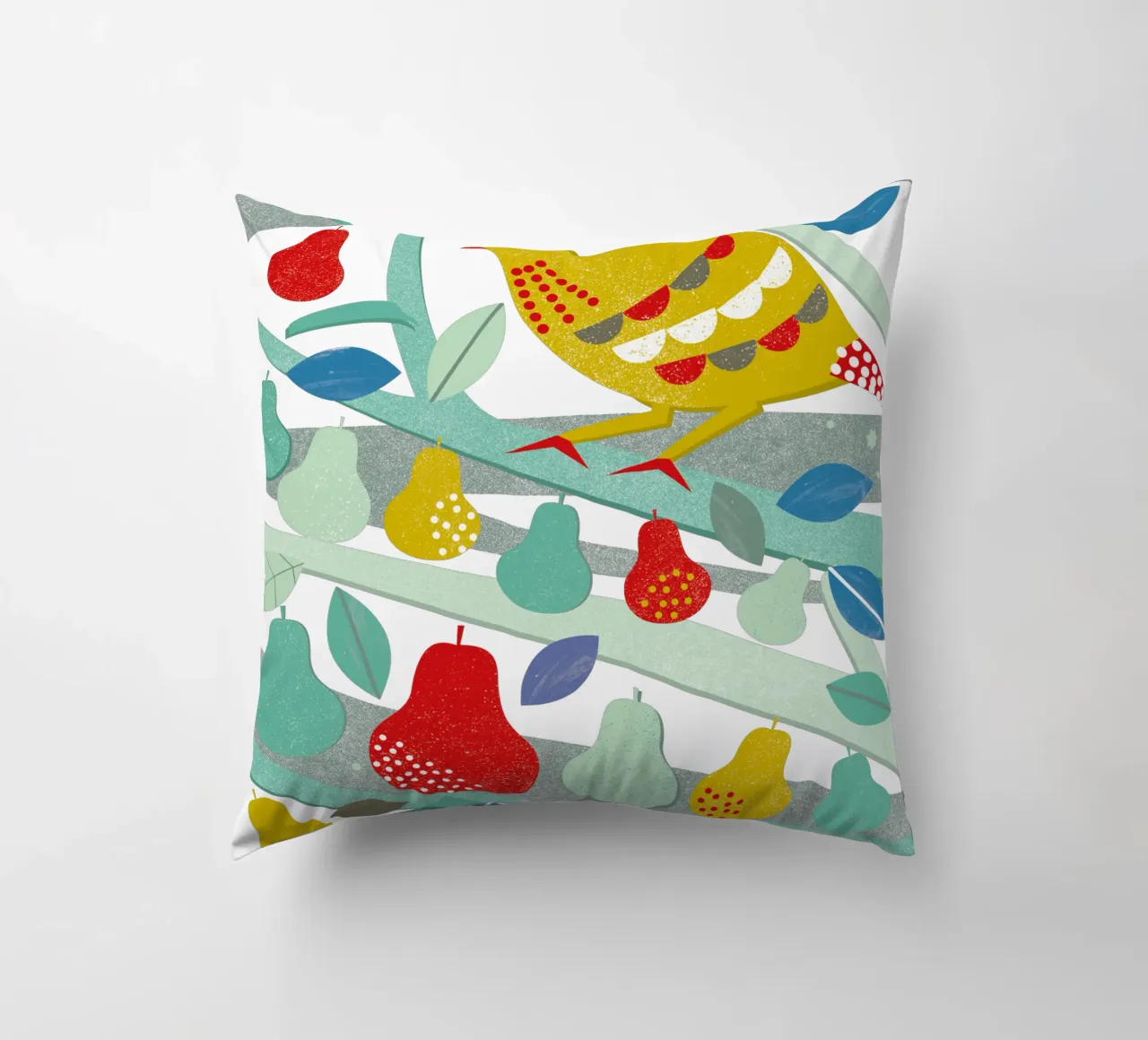 Partridge In A Pear Tree cuscino da Catherine Aguilar