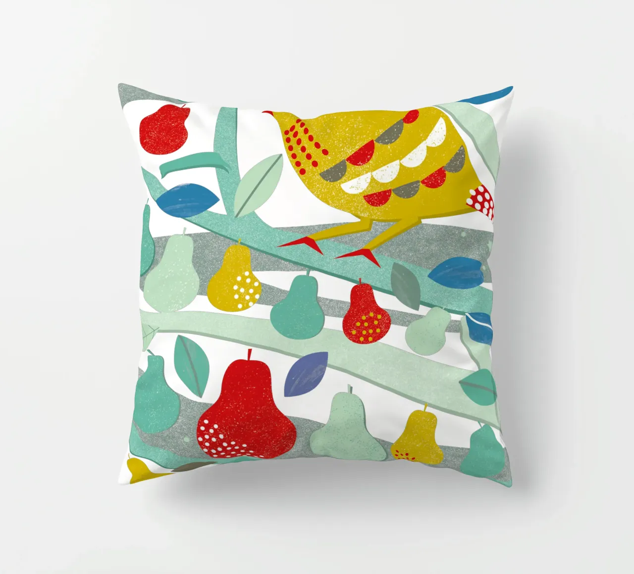 Partridge In A Pear Tree cuscino da Catherine Aguilar