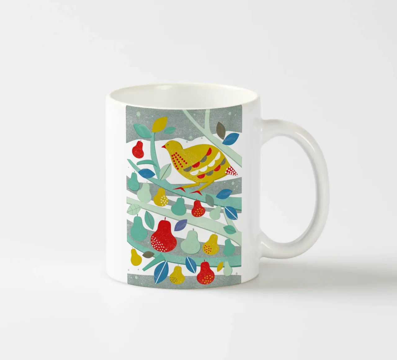 Partridge In A Pear Tree keramische mok van Catherine Aguilar