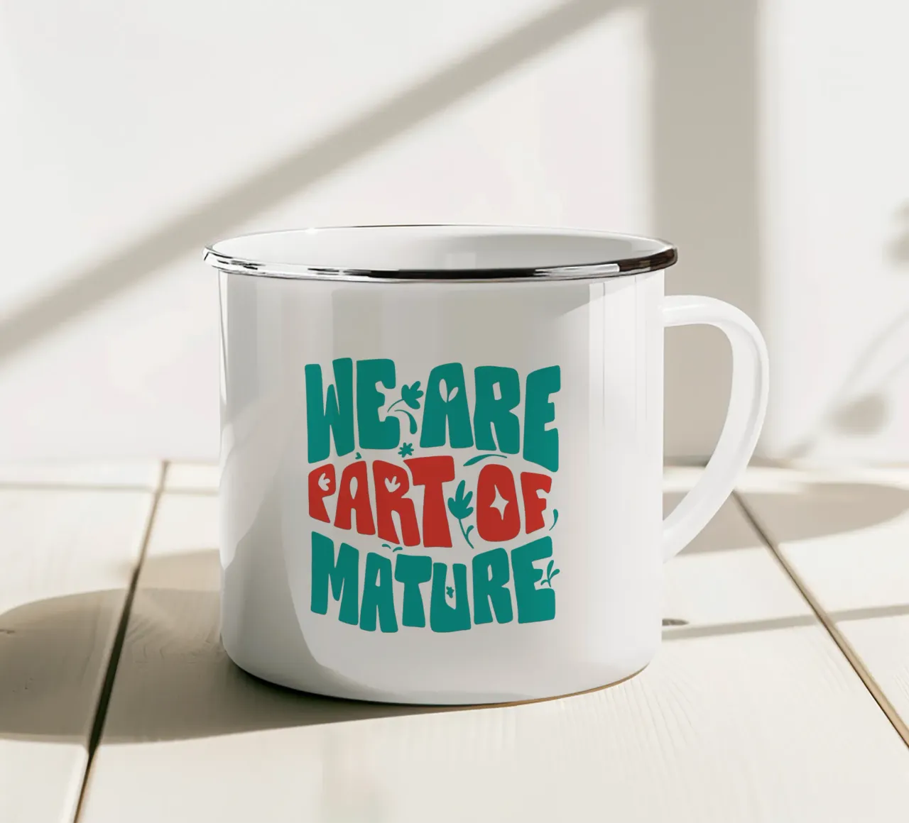 Siamo parte di un gruppo maturo tazza in smalto da Gunawan Rb