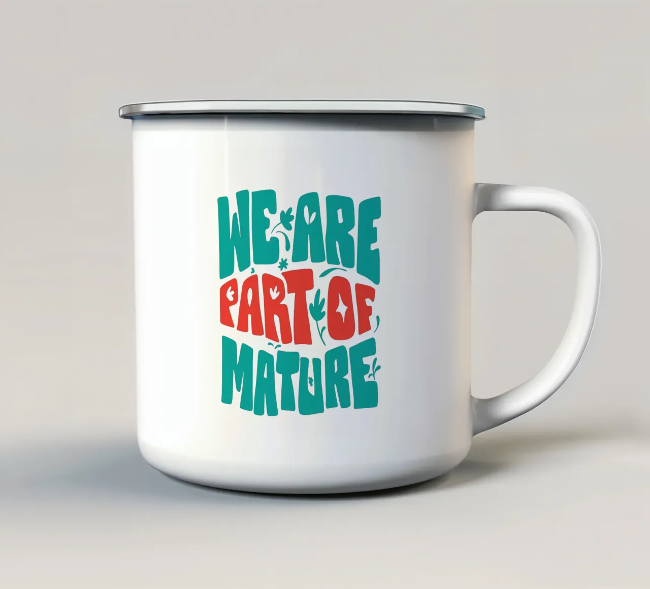 Siamo parte di un gruppo maturo tazza in smalto da Gunawan Rb