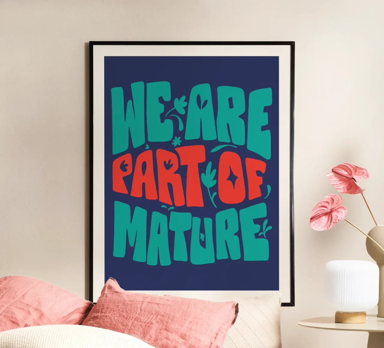 Siamo parte di un gruppo maturo poster con telaio in plastica da Gunawan Rb