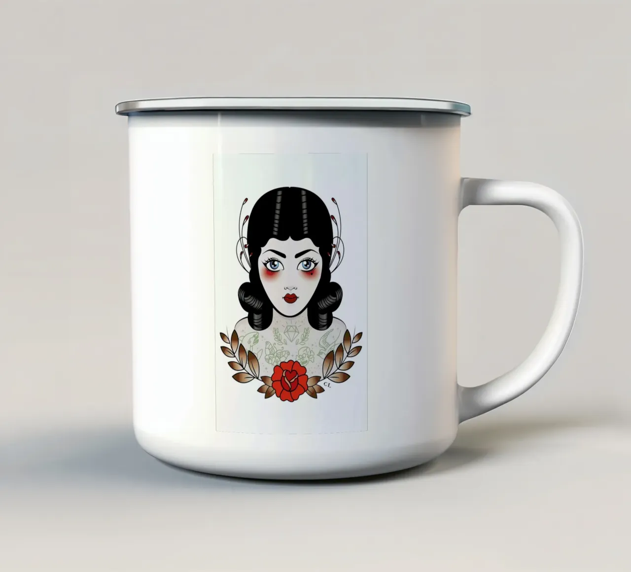 Flapper Girl tazza in smalto da Killer Wolf
