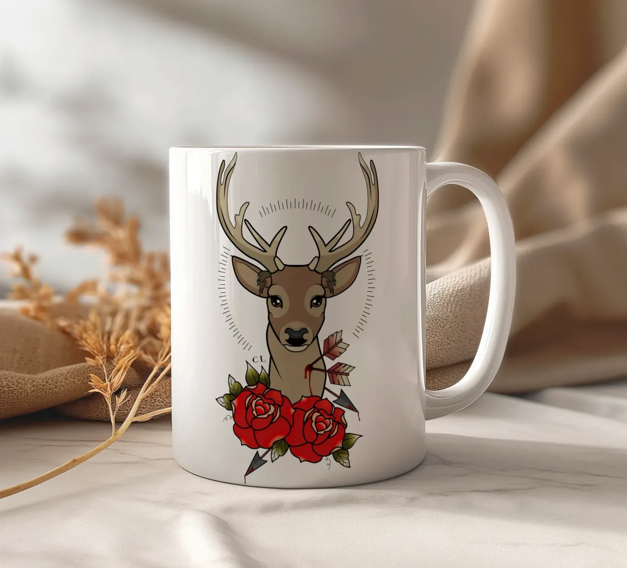 Deer ceramic mug by Killer Wolf