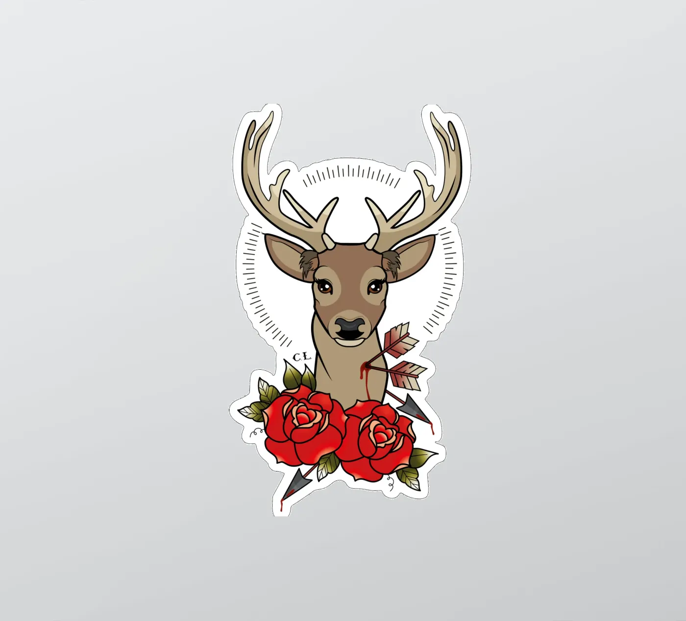 Deer sticker van Killer Wolf