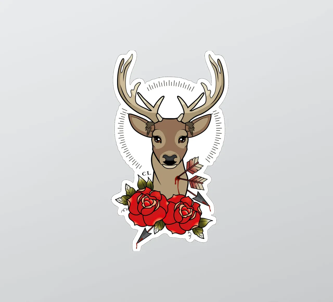 Deer sticker van Killer Wolf