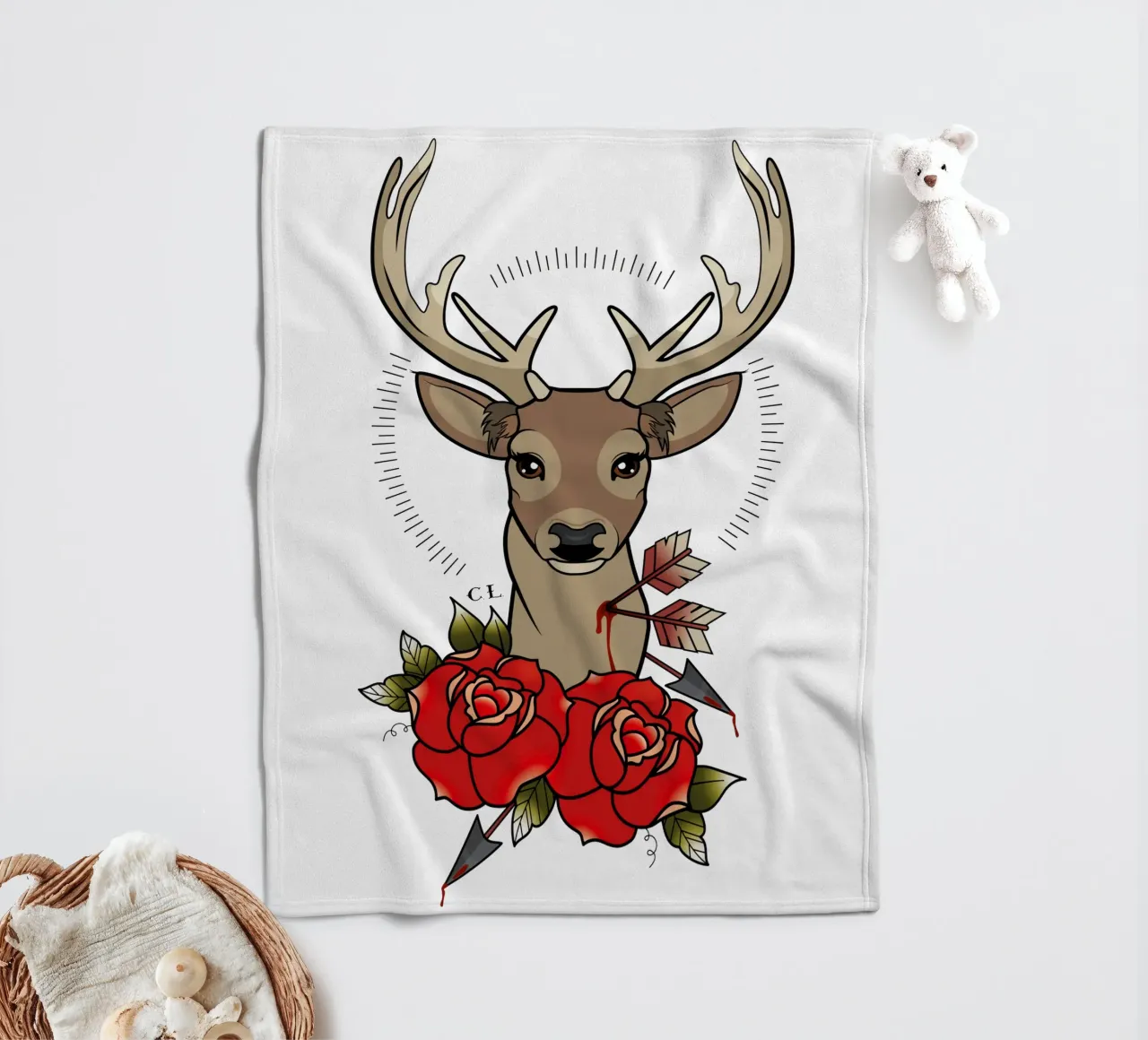 Deer Fleecedecke von Killer Wolf