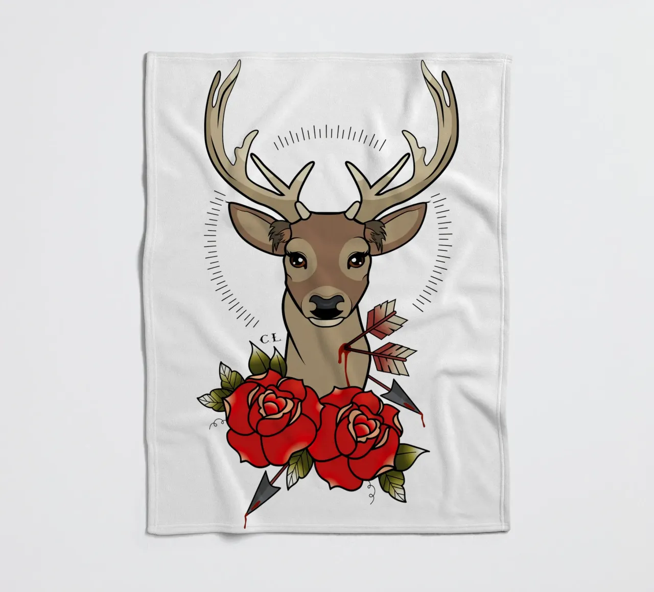 Deer Fleecedecke von Killer Wolf