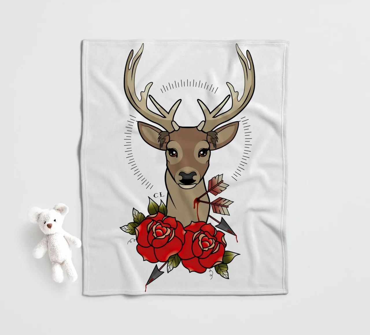 Deer Fleecedecke von Killer Wolf