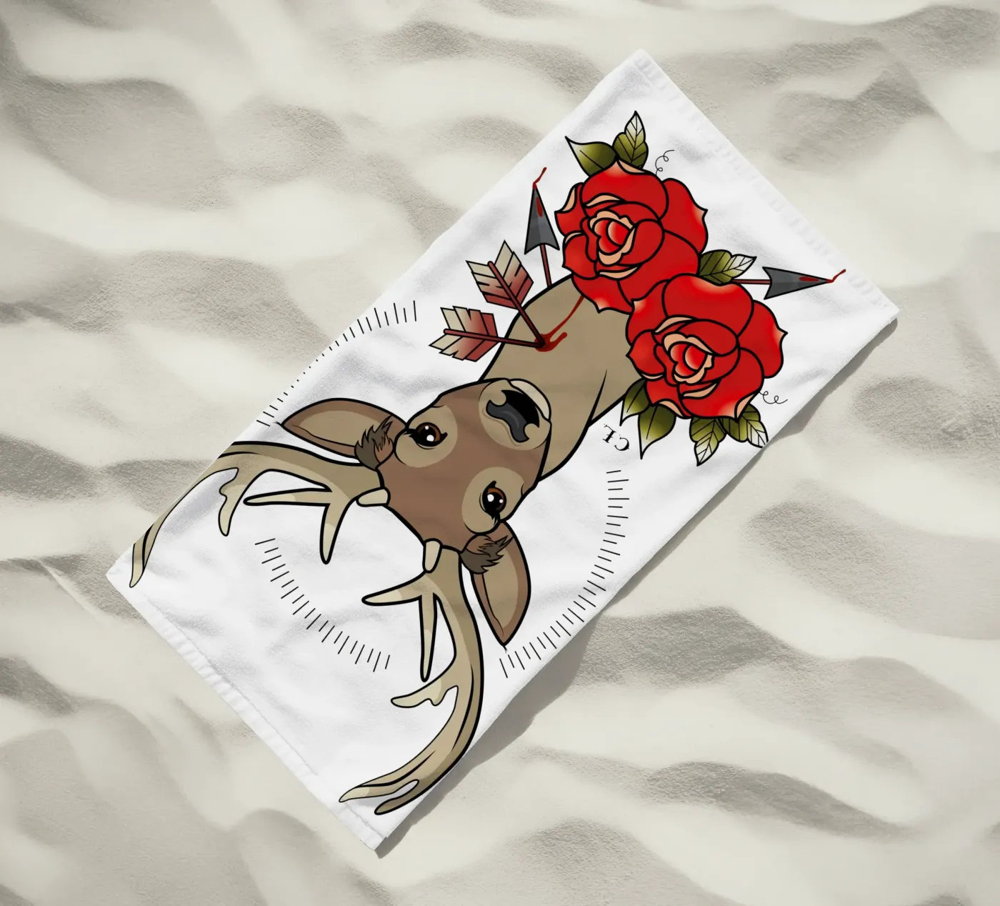Deer strandhanddoek van Killer Wolf