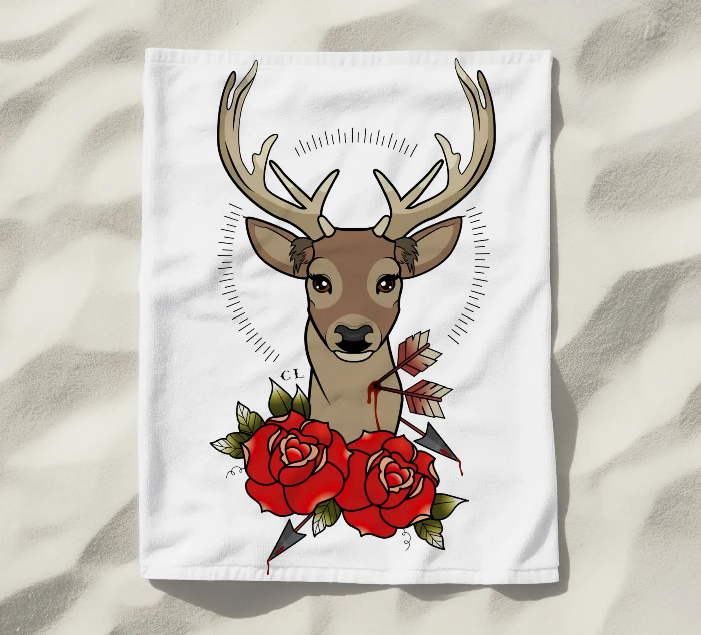 Deer strandhanddoek van Killer Wolf