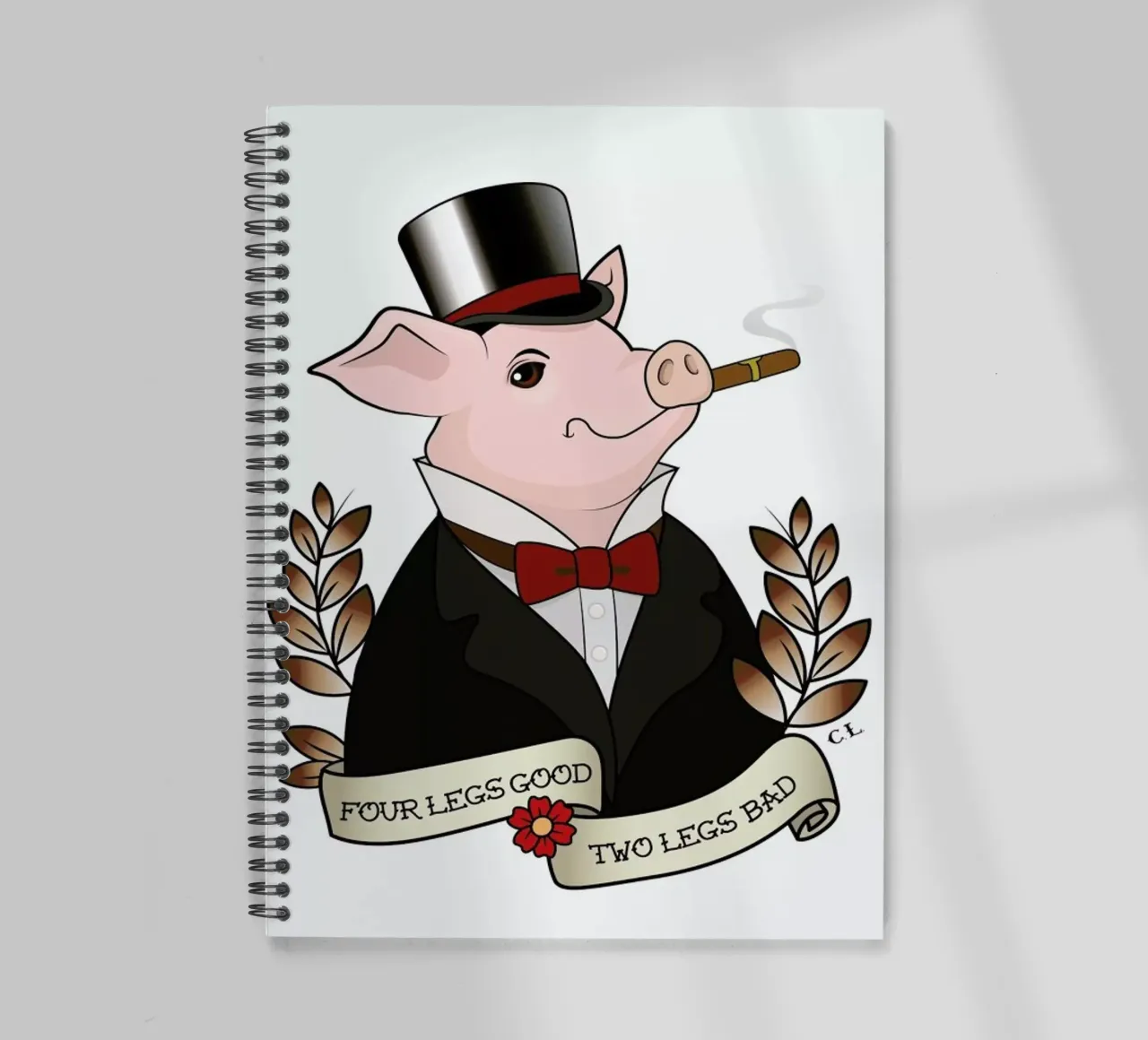 Napoleon spiral notebook by Killer Wolf