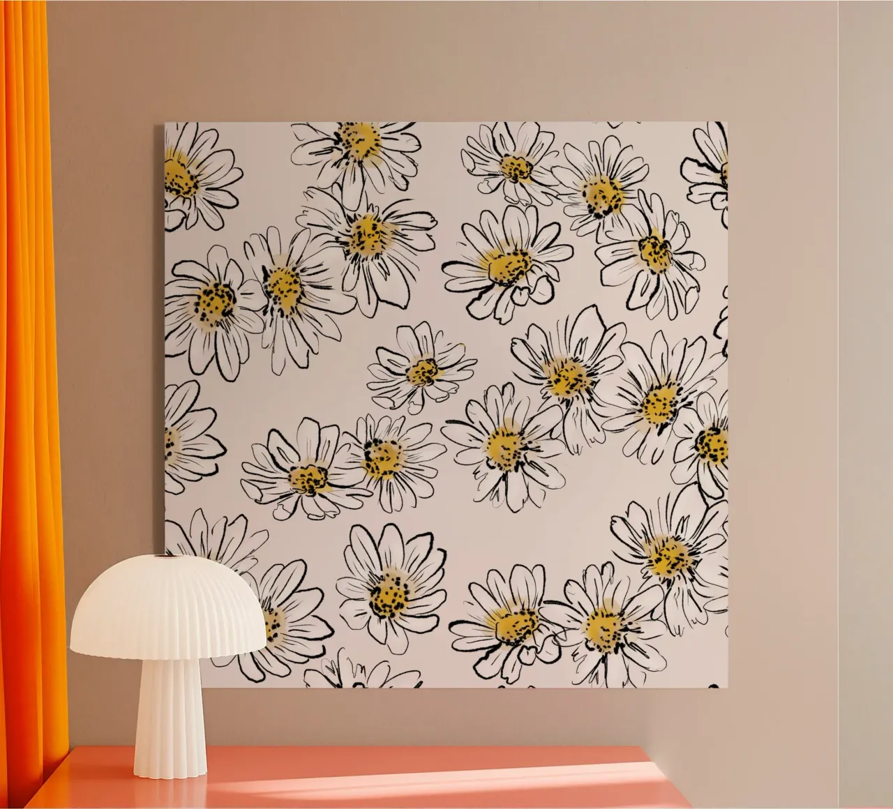 Daisies Flowers Pink pattern plexiglass da anisillustration
