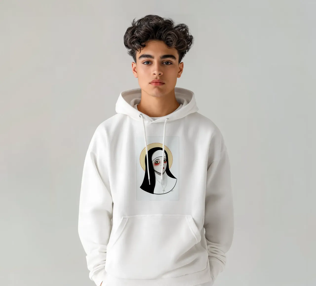 Nun felpa con cappuccio da Killer Wolf