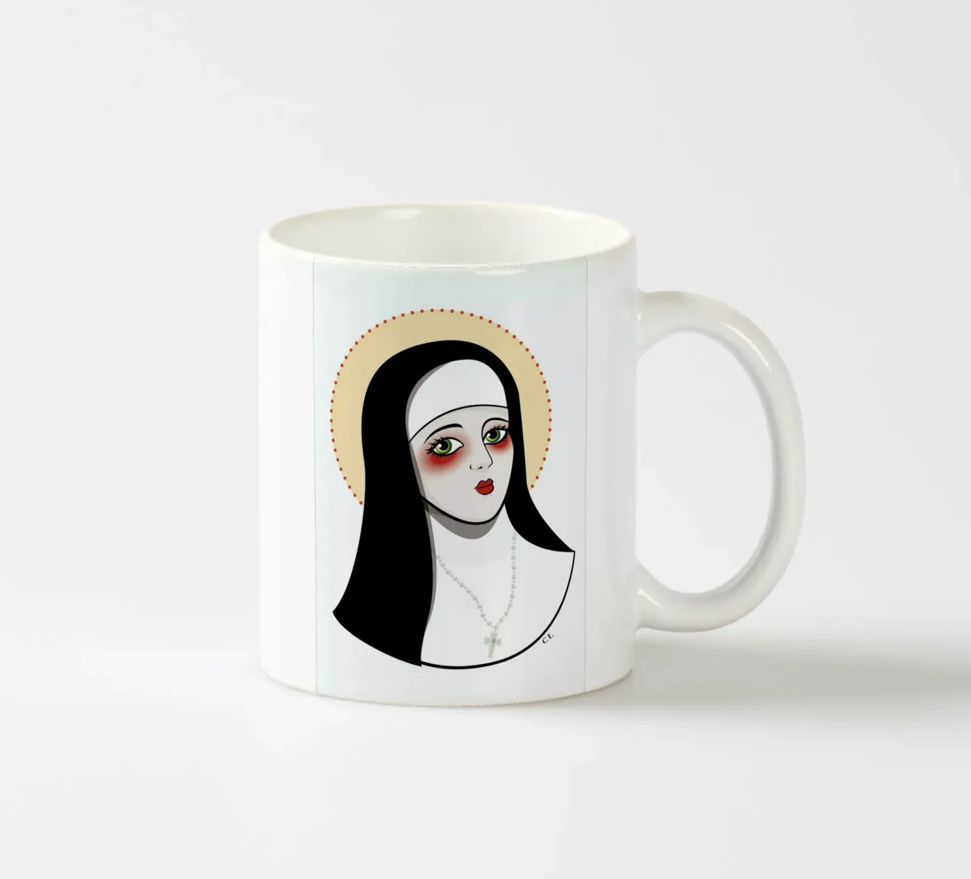Nun ceramic mug by Killer Wolf