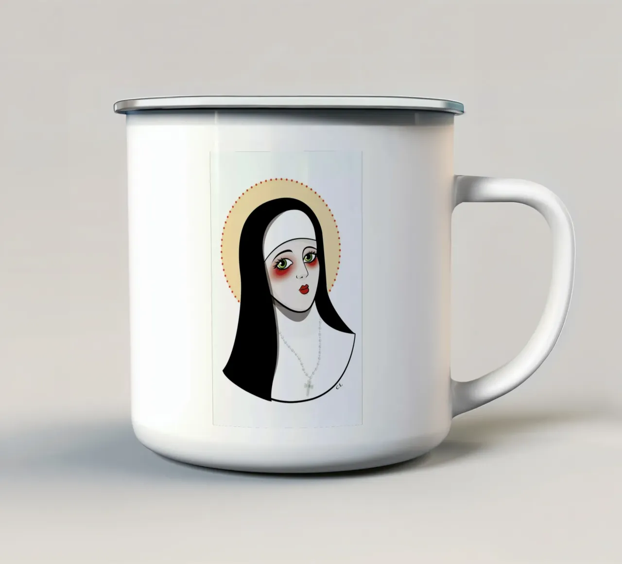 Nun tazza in smalto da Killer Wolf