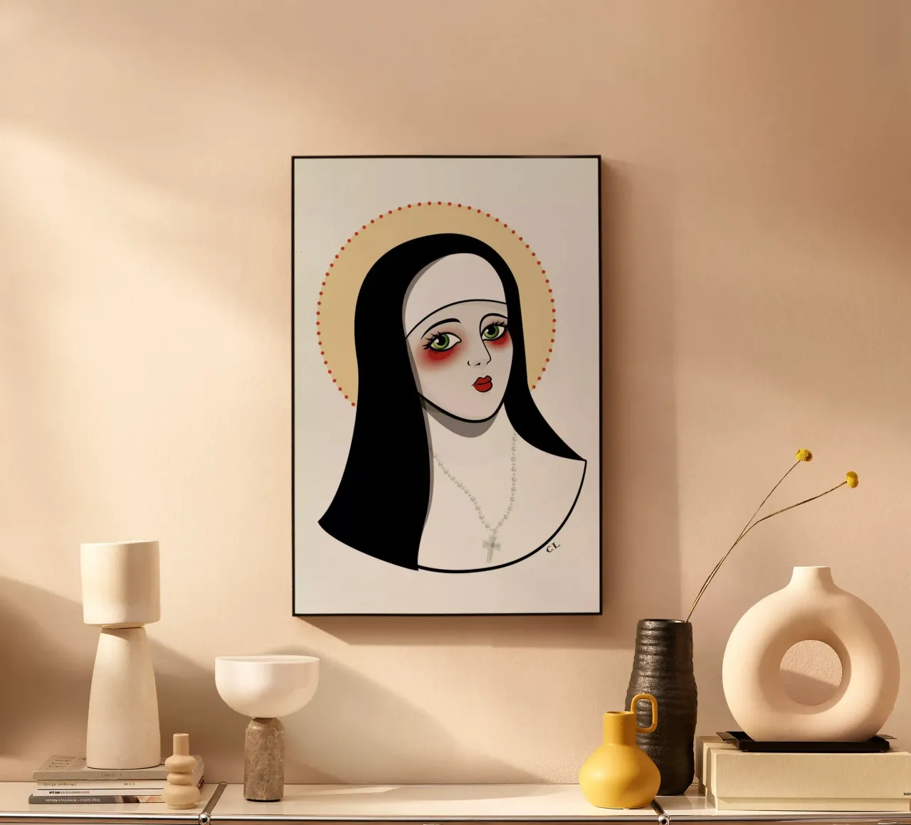 Nun acrylic glass by Killer Wolf