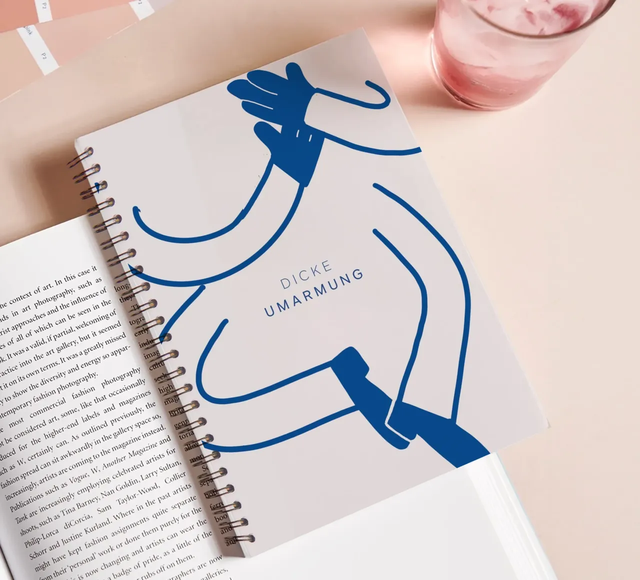 Dicke Umarmung spiral notebook by atelier-lorem