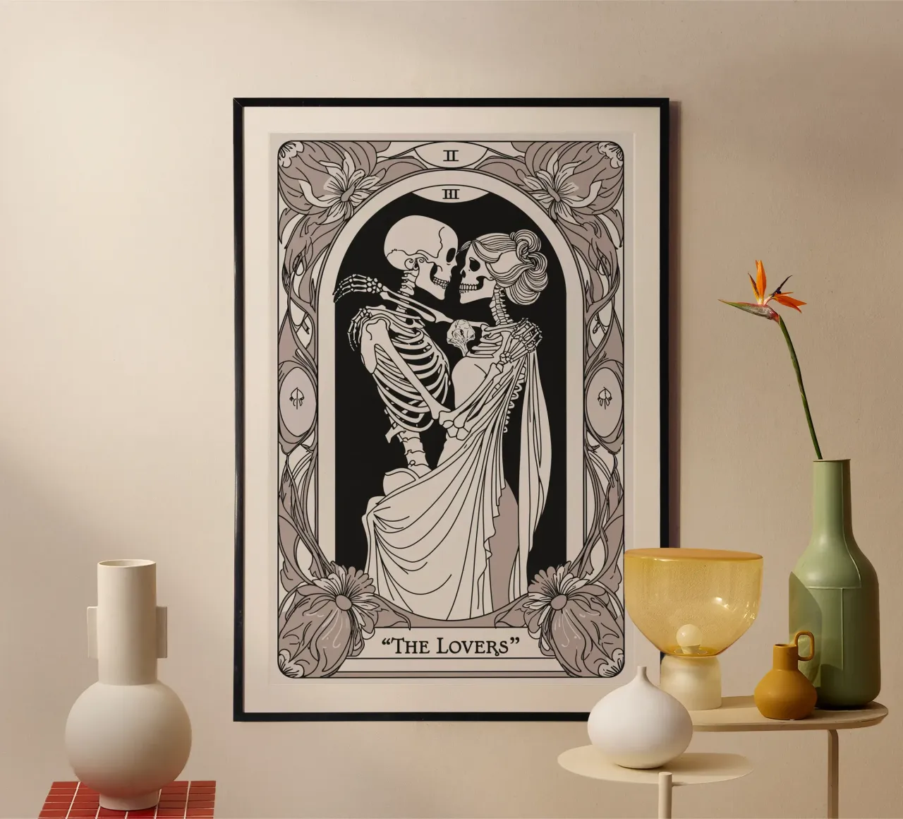 Die Liebenden: Ewiger Tanz der Liebe Poster mit Kunststoffrahmen von Mystique & Muse
