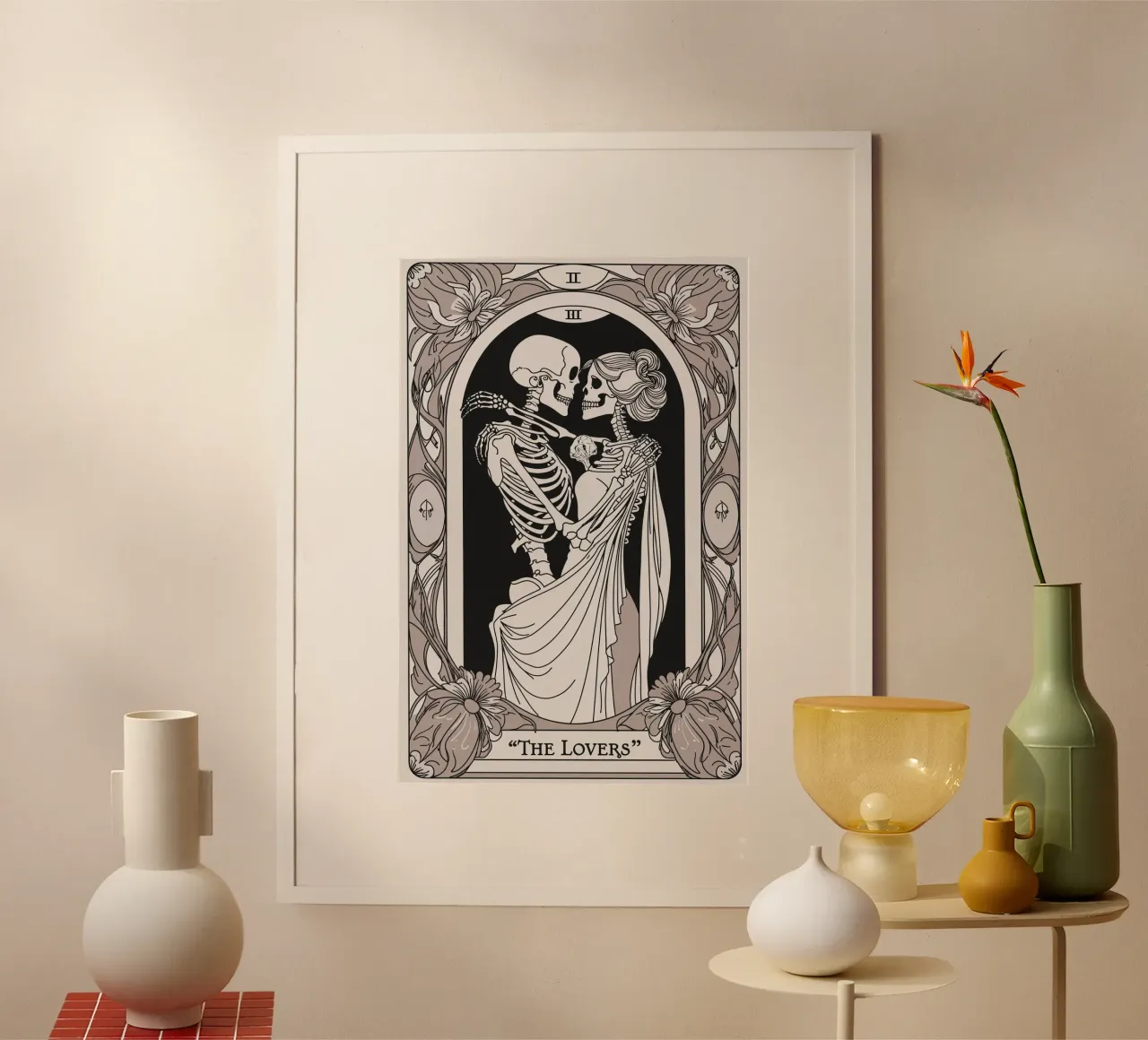 Die Liebenden: Ewiger Tanz der Liebe Poster mit Kunststoffrahmen von Mystique & Muse