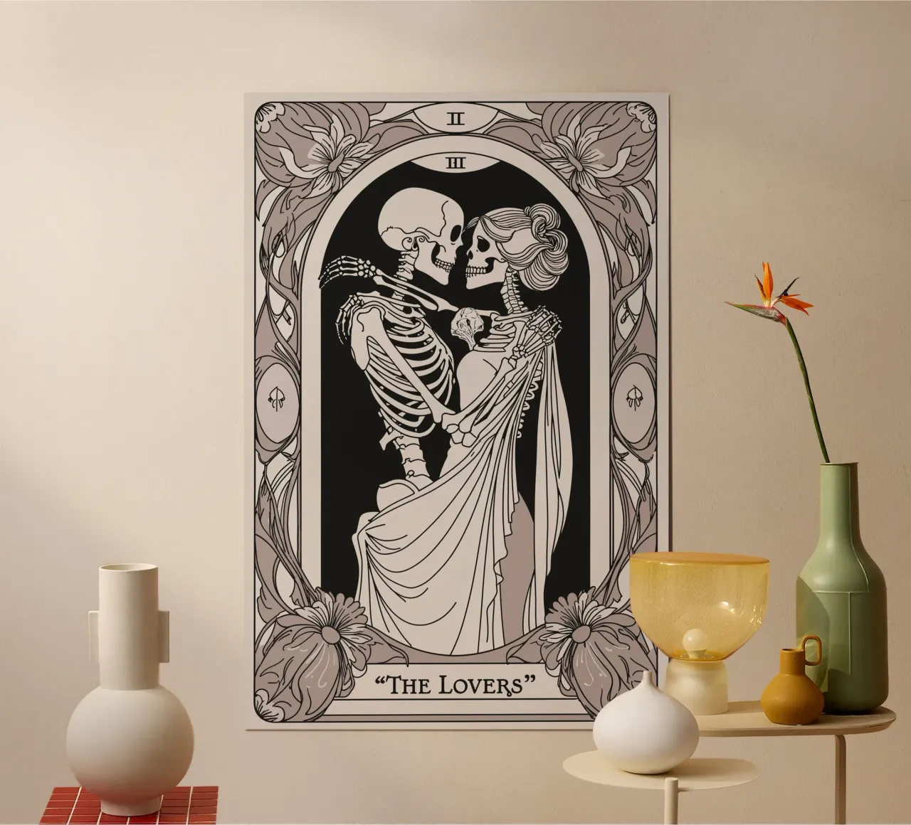 Die Liebenden: Ewiger Tanz der Liebe Poster mit Kunststoffrahmen von Mystique & Muse