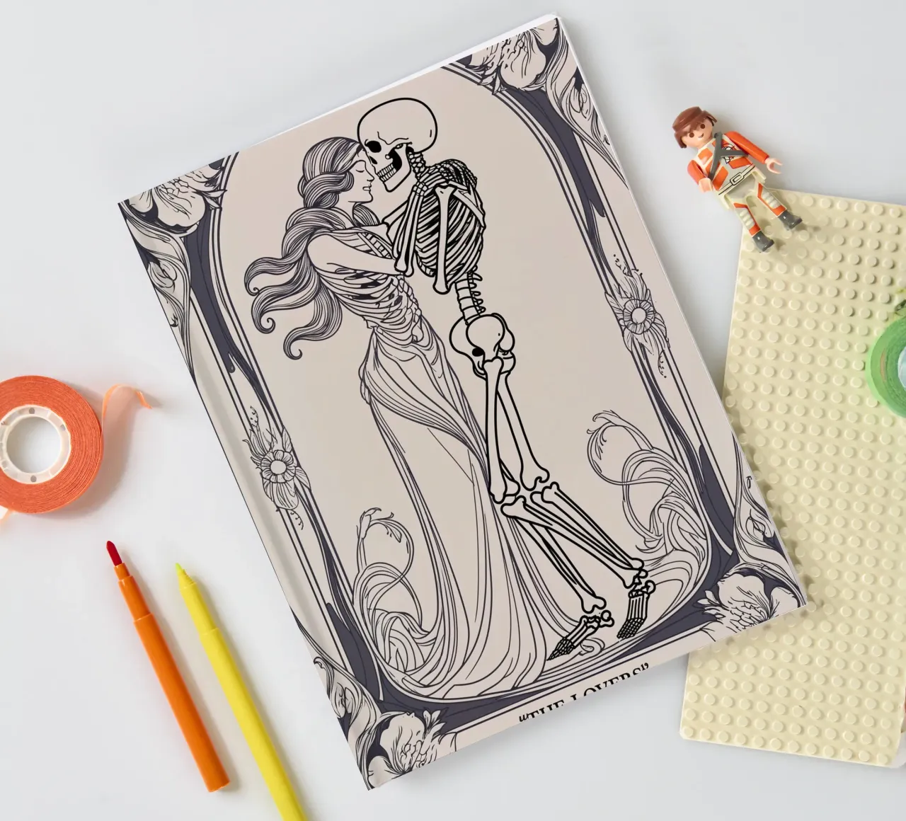 The Lovers: Embrace of Life and Mortality notebook by Mystique & Muse