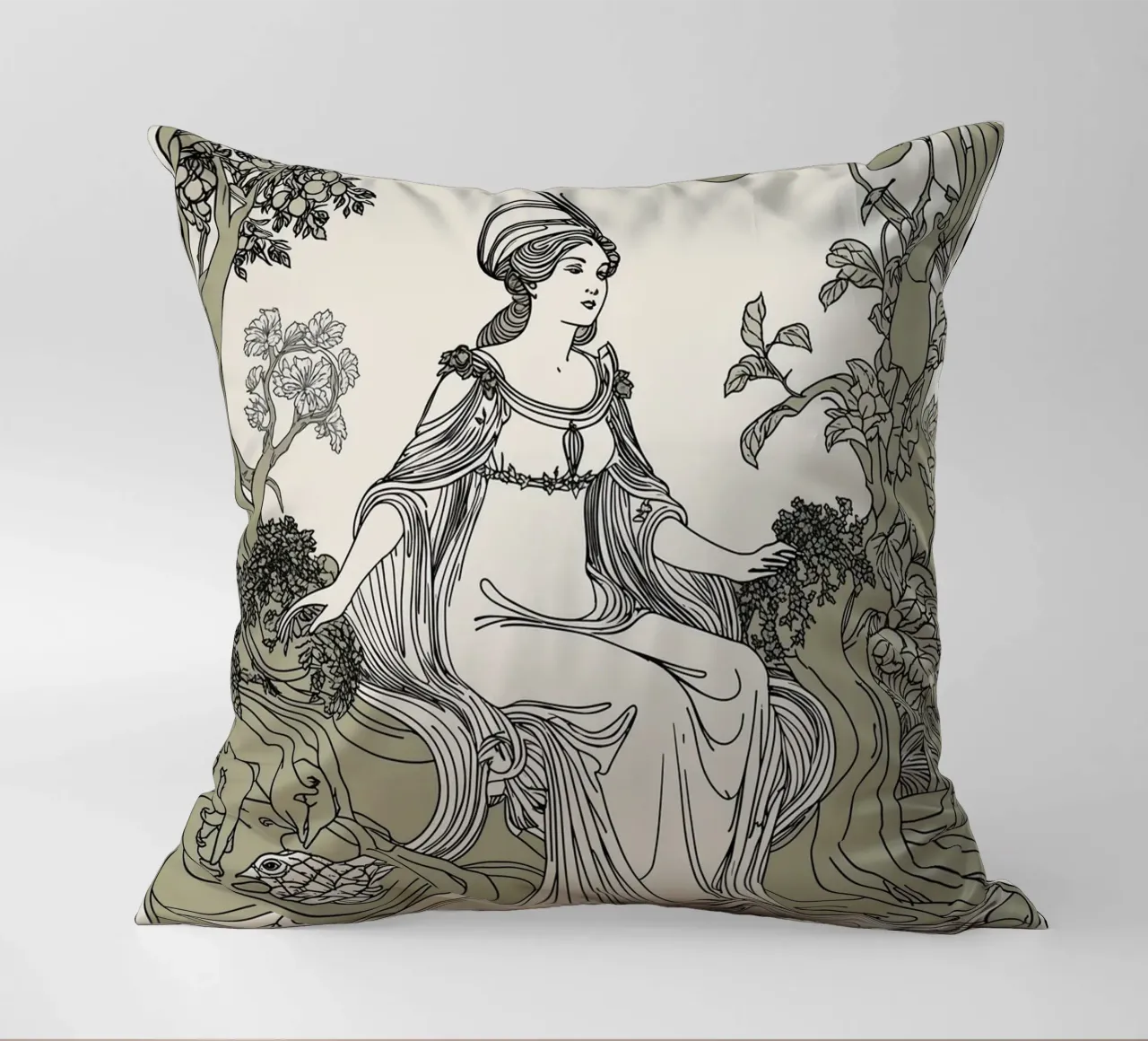 L'Imperatrice: Guardiana della natura e dell'abbondanza cuscino da Mystique & Muse