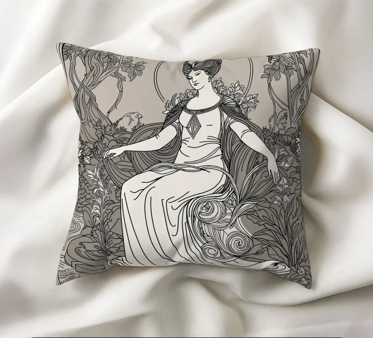 The Empress: Mother of Growth and Creation decorative cushion by Mystique & Muse