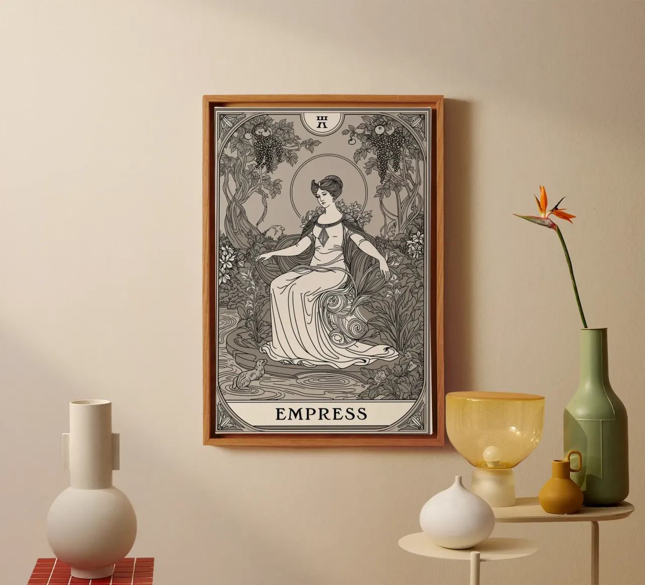 The Empress: Mother of Growth and Creation canvas with Floater frame by Mystique & Muse