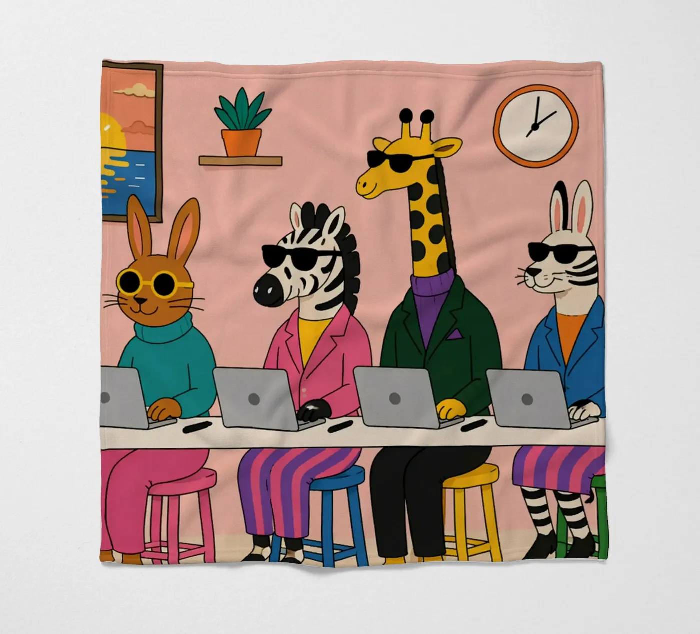 Worker fleece blanket by Liberta Studio