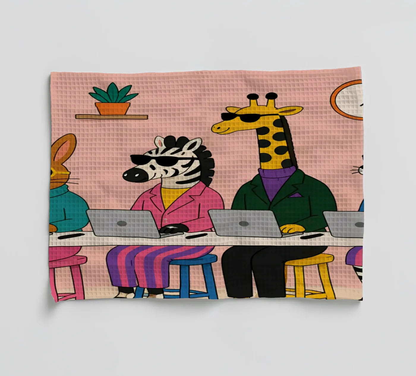 Worker tea towel by Liberta Studio
