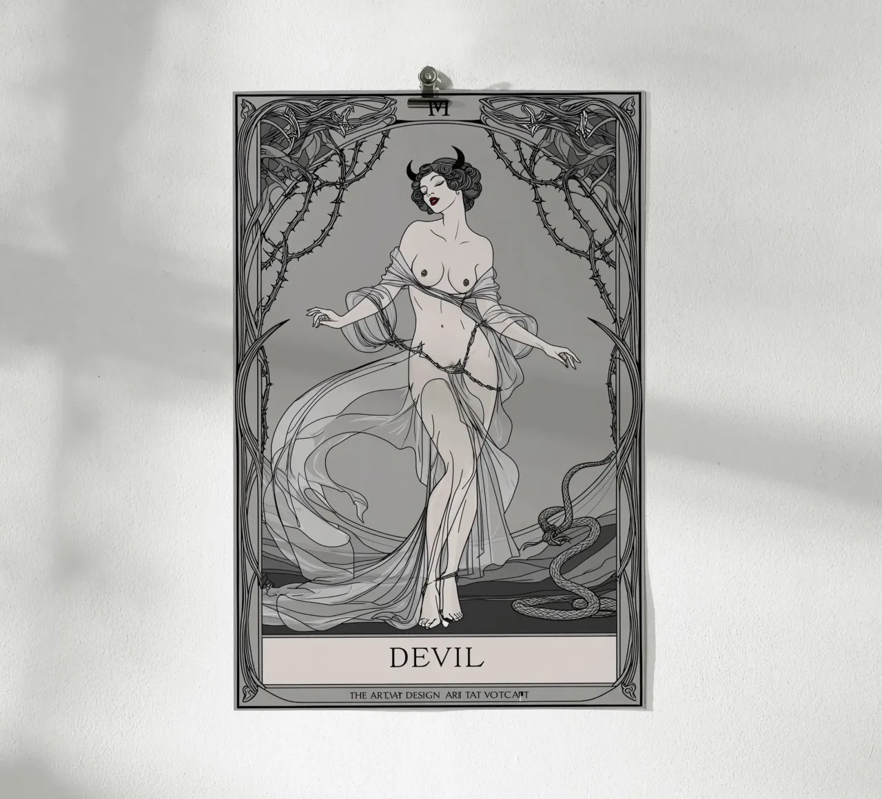 De duivel: Dans van verleiding en schaduwen hahnemühle van Mystique & Muse