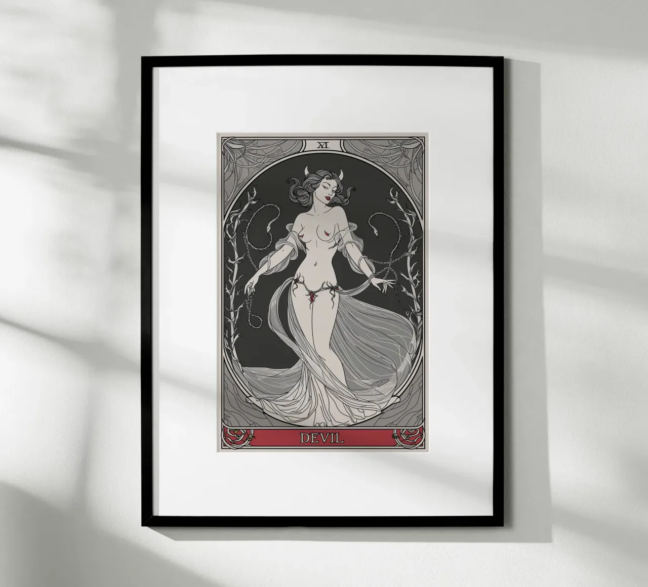 Il diavolo: Avvinghiato dal desiderio e dal potere carta hahnemühle da Mystique & Muse