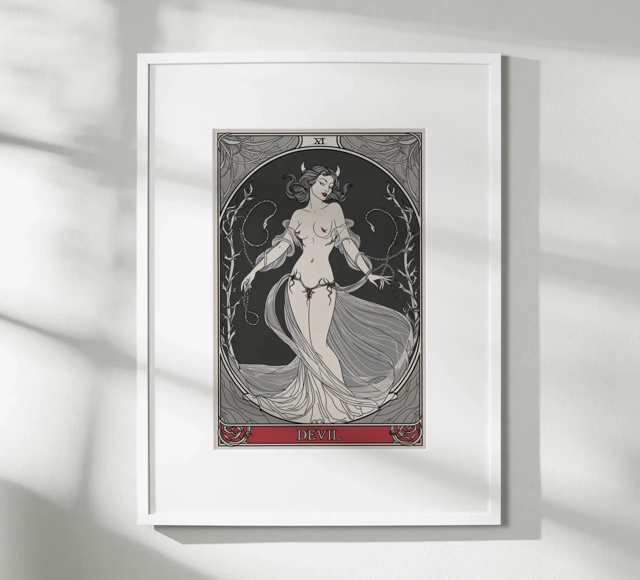 Il diavolo: Avvinghiato dal desiderio e dal potere carta hahnemühle da Mystique & Muse