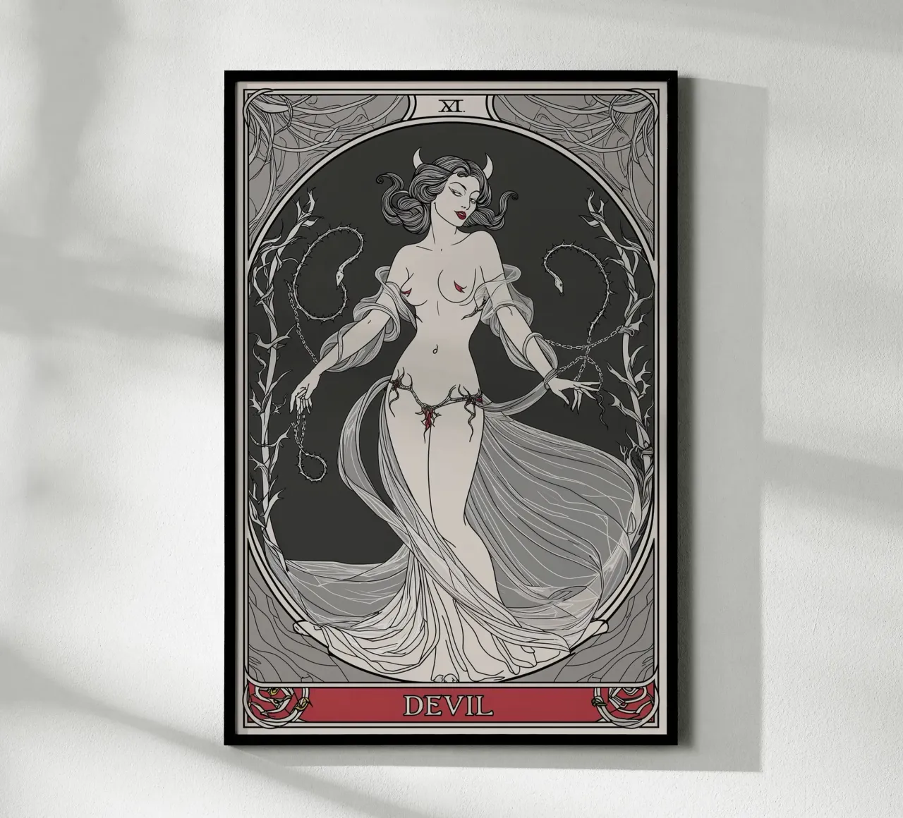 Il diavolo: Avvinghiato dal desiderio e dal potere carta hahnemühle da Mystique & Muse