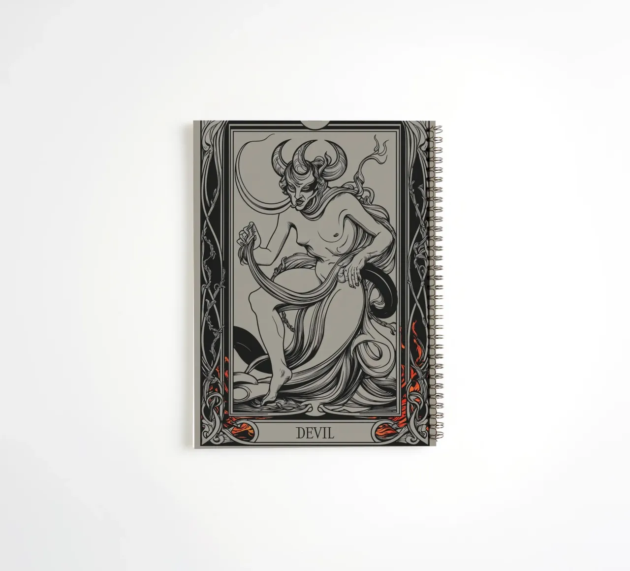 The Devil: Seduction in the Shadows spiral notebook by Mystique & Muse