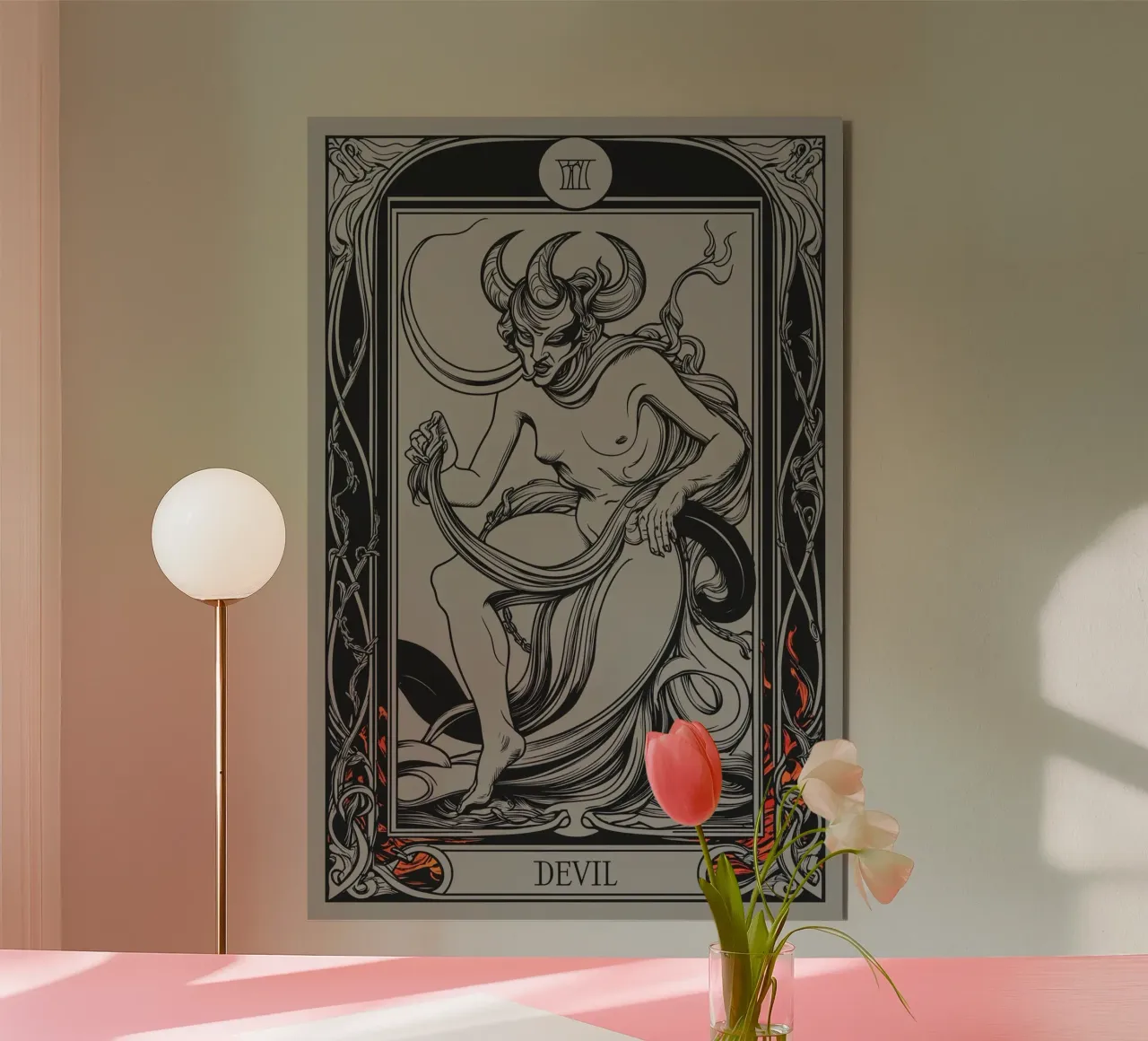 Le Diable : Séduction dans l'ombre panneau forex de Mystique & Muse