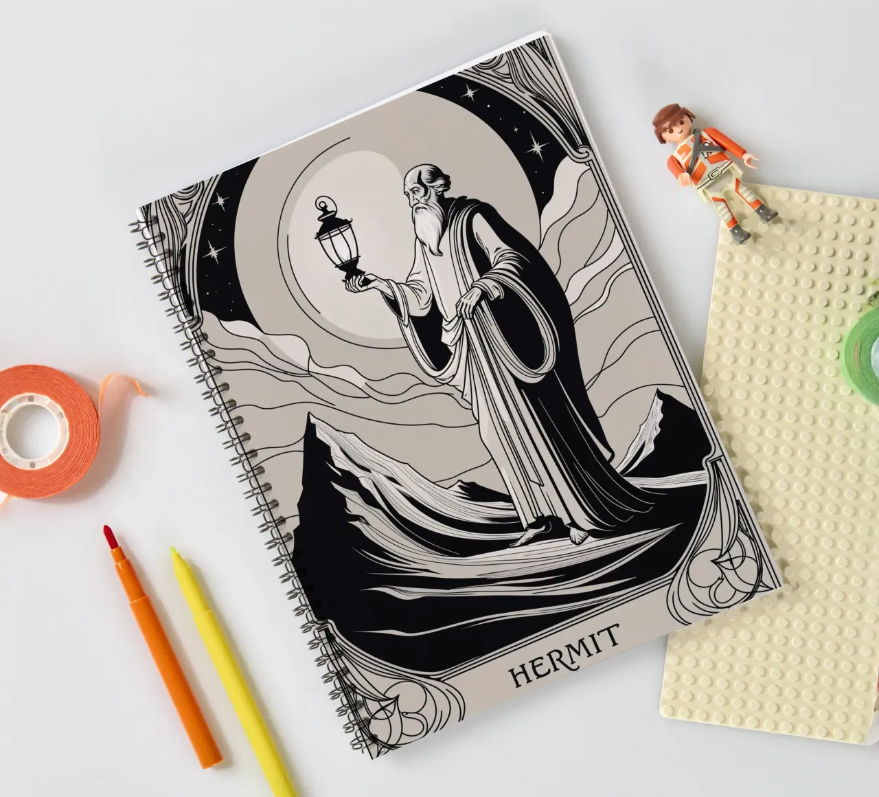 The Hermit – Guide to Enlightenment spiral notebook by Mystique & Muse