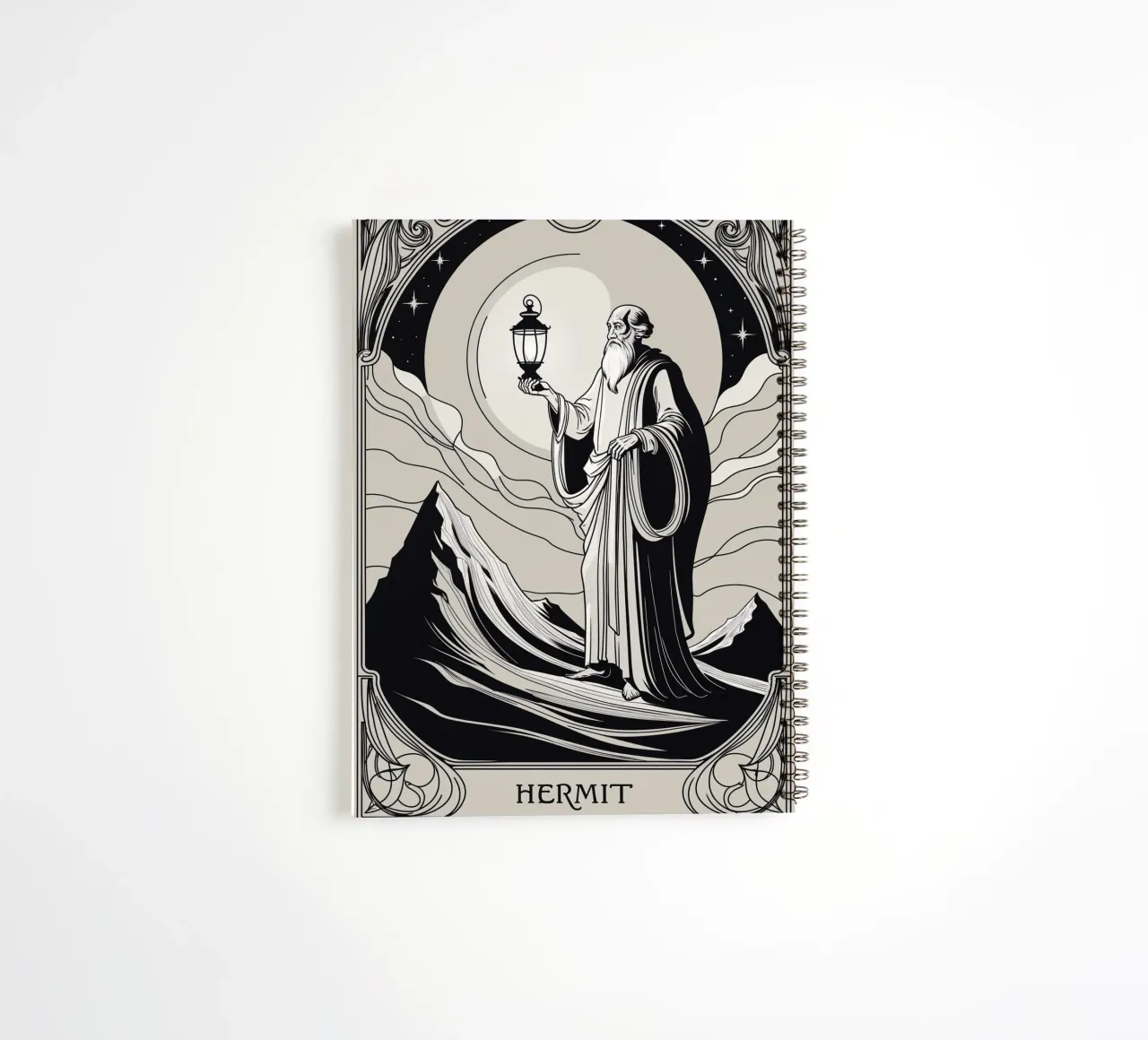 The Hermit – Guide to Enlightenment spiral notebook by Mystique & Muse